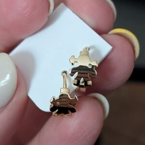 18k Yellow Gold Plated Raggedy Anne Doll Earrings